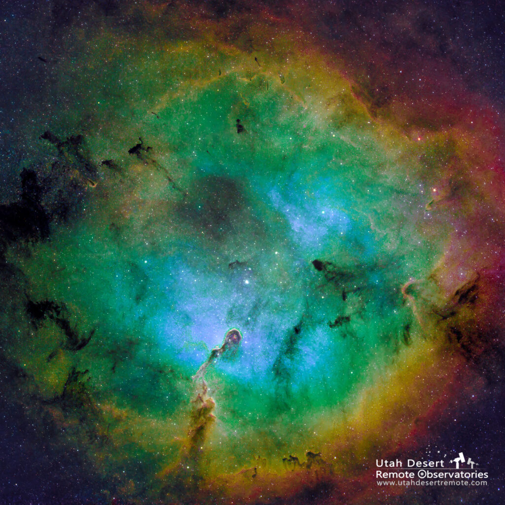 Elephant Trunk Nebula imaged in the Hubble palette by Craig Stocks for Utah Desert Remote Observatories