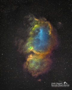 The Soul Nebula presented in the SHO Hubble palette for Utah Desert Remote Observatories by Craig Stocks